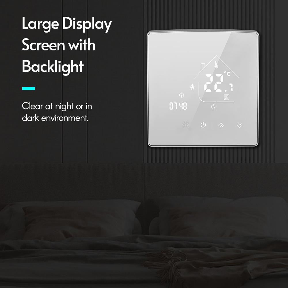 Programmable Smart Digital Thermostat Mirror Room Temperature Controller with LCD Backlight Touchscreen for Home School Office Hotel