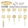 Wholesale Heart Butterfly Bow Flower Chain Pendant Golden Italian Charm Fit 9MM Stainless Steel Bracelet Women DIY Jewelry Gift