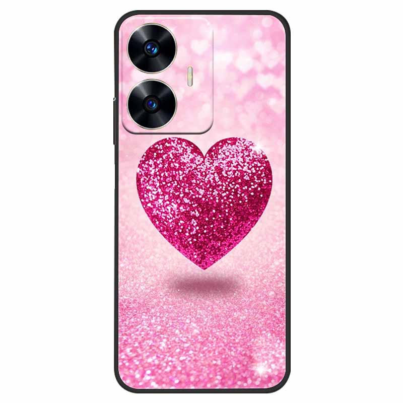 Phone Cover For Realme C55 Case Black Silicone Fundas For Realme C55 RMX3710 TPU Soft Back Coque Star Painted on RealmeC55 C 55