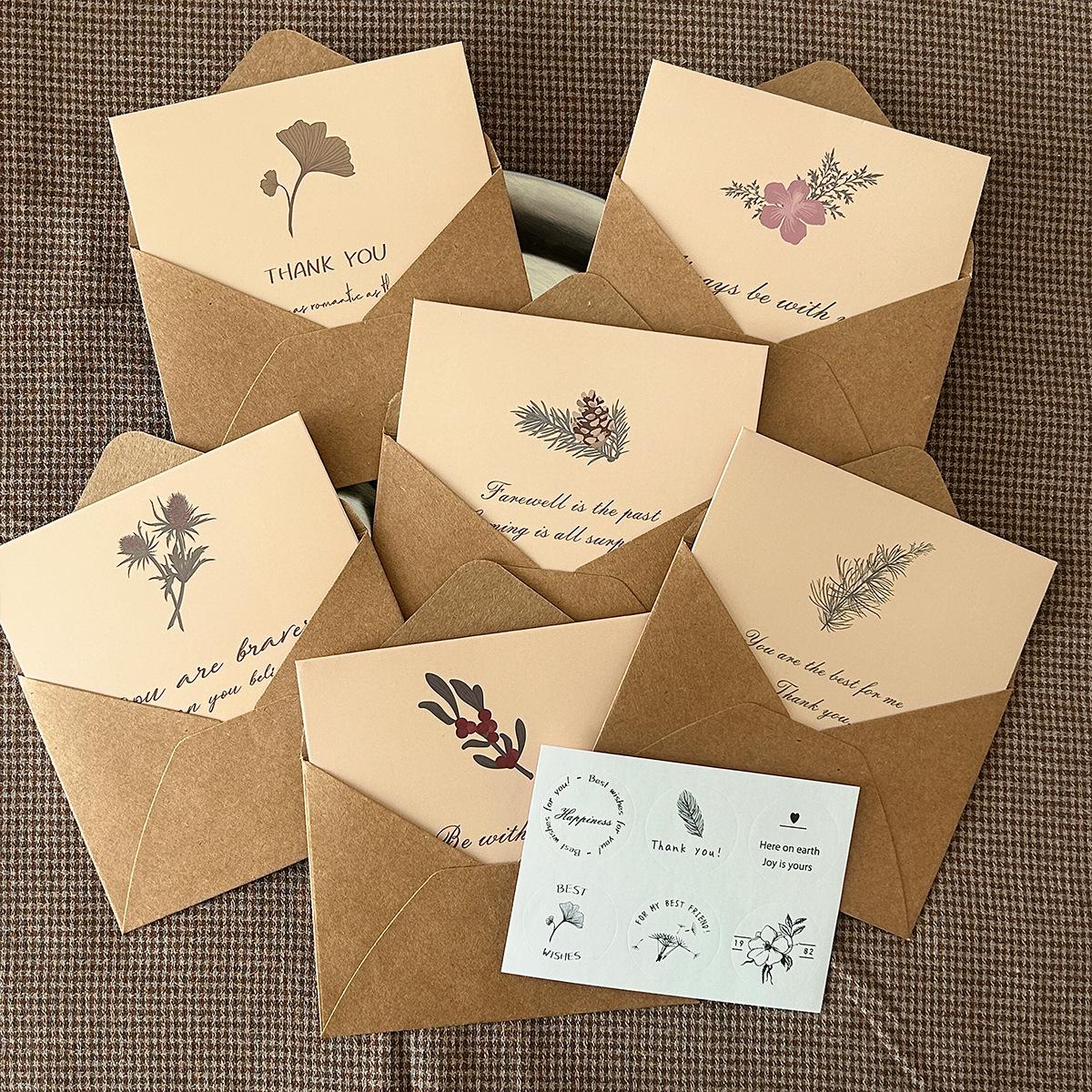 Handmade Folded New Year Blessing Card: Blank & Handwritten Message