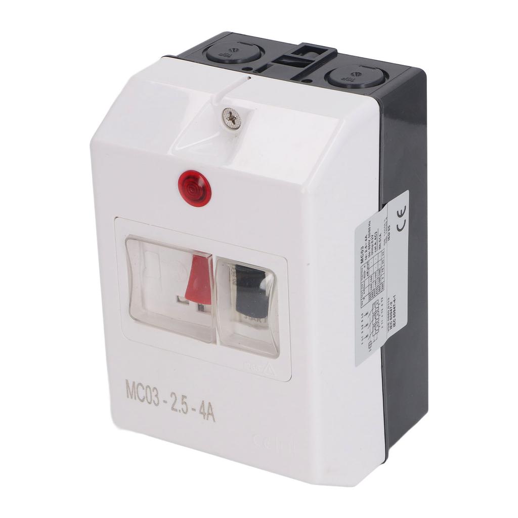 Motor Circuit Breaker IP55 Waterproof Motor Protector Switch with Signal Light 2.5‑4A 230 240V 400 415V 500V 690V