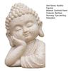 Mini Buddha Figurine Handcrafted Sandstone Resin Zen Statue Decorative Meditation Sculpture Feng Shui Ornament for Home Office Desk Car Dashboard