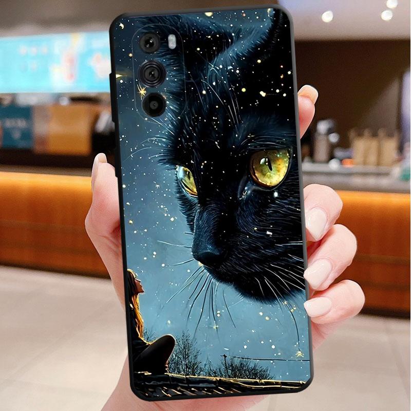 Black Cat Phone Case For Motorola Edge 60 50 40 Pro 60 50 40 30 Ultra Neo Fusion Moto G Play G Stylus G Carcasas