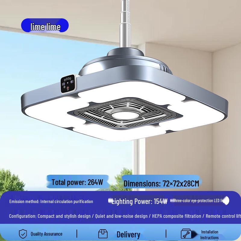 Remote Control Lifting Chandelier & Air Purifier for Chess, Card, and Mahjong Rooms