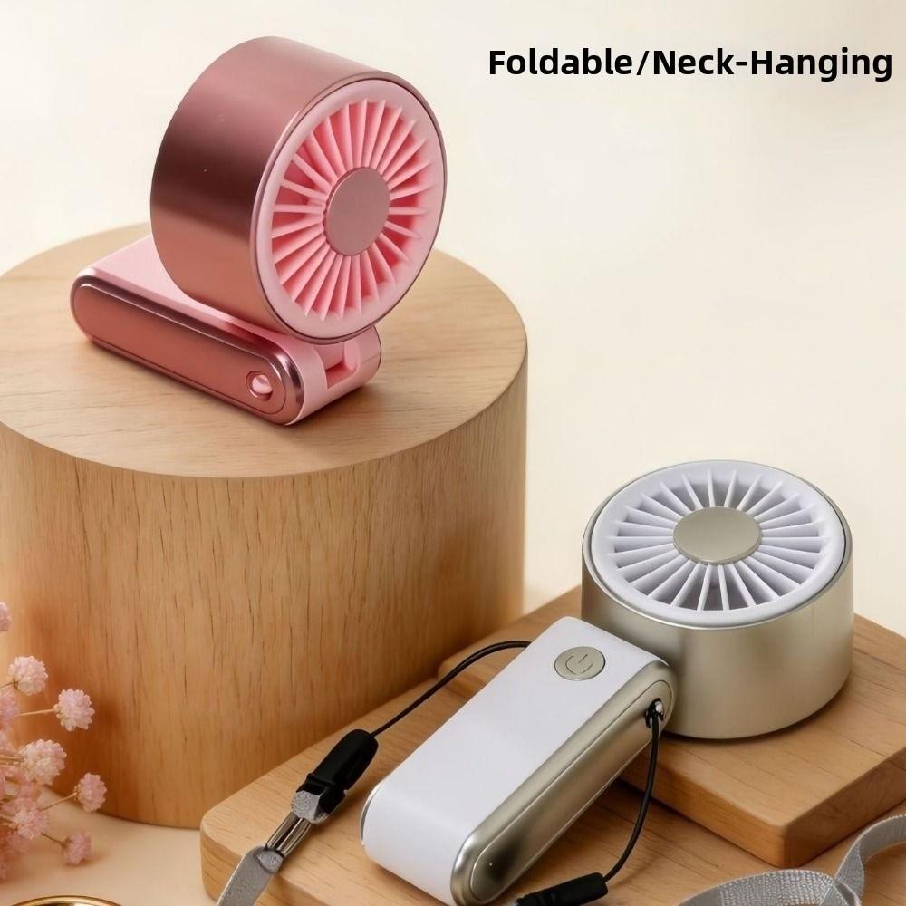 Quiet Operation Handheld Mini Fan Foldable Neck Hanging Small Fan Personal Cooling Fan  Office