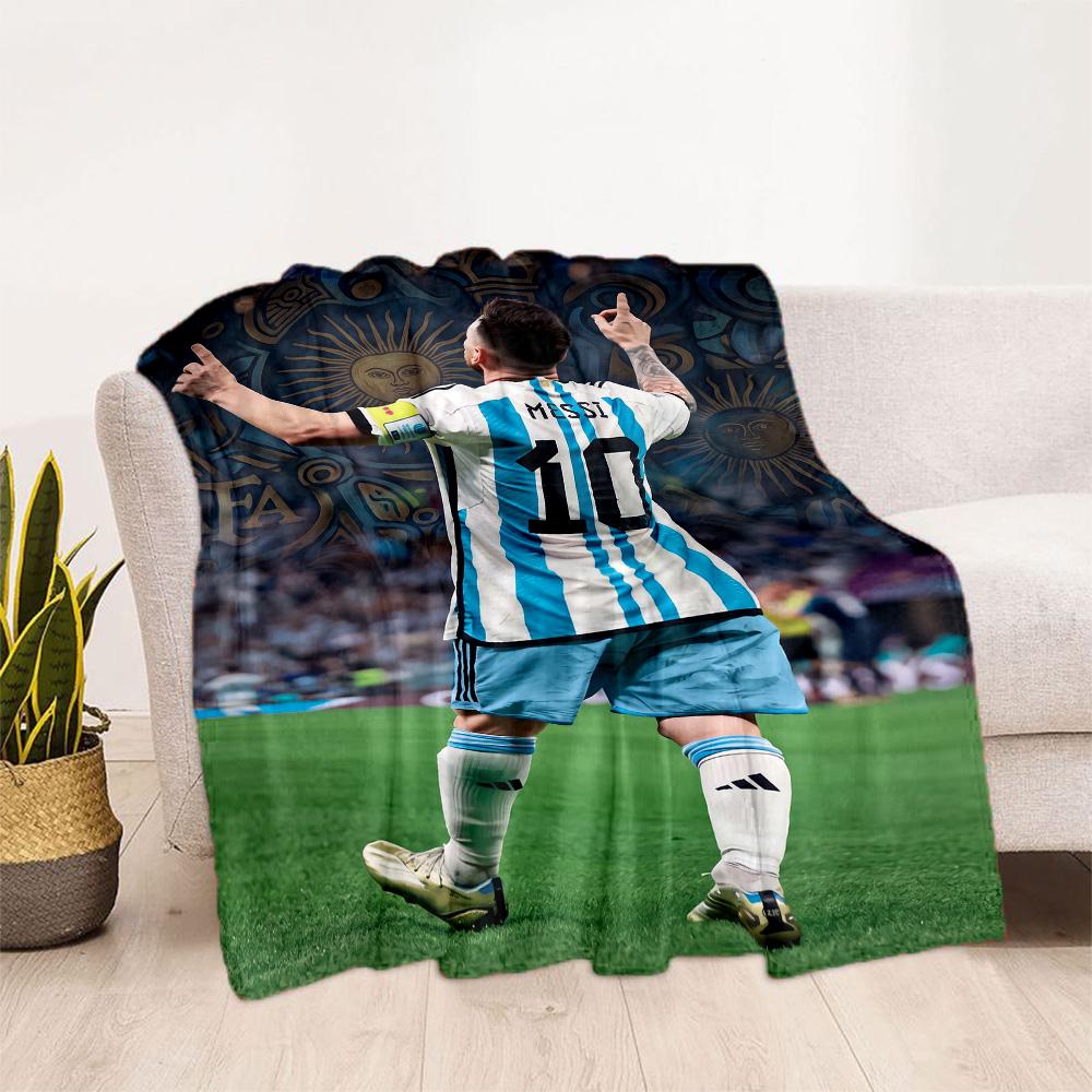 Messi 496 Blanket Ultra-Soft Suitable for Bed Picnics Office Chair All-Season Use Playful Design Gift for Travel Home Birthdays
