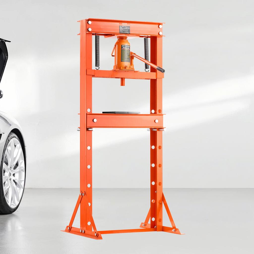 VEVOR Hydraulic Shop Press, 20 T H-Frame Shop Press with Press Plate & Triangular Support