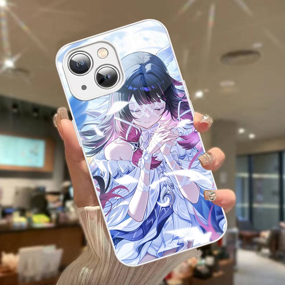 Genshin Impact Columbina Tempered Glass For iphone 14 13 12 11 Pro Mini XS MAX 14Plus X XS XR Cover