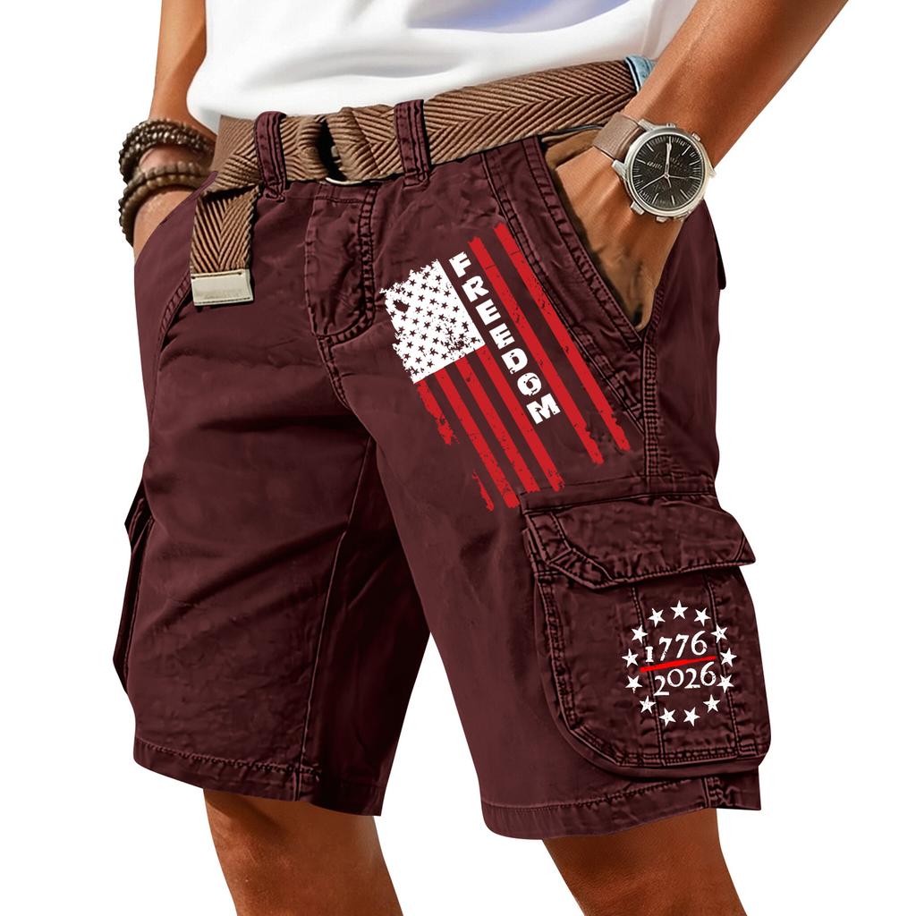 Pantaloncini Cargo Casual Stampati da Uomo per l'Estate con Tasche Multiple