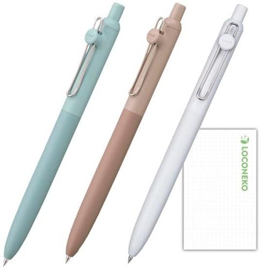 Mitsubishi Pencil Water-Based Ballpoint Pen Uni-ball ZENTO Standard Model UBN-ZSC Black Ink + Loconeko Card (0.38 C B Soil Brown Ripple Blue)