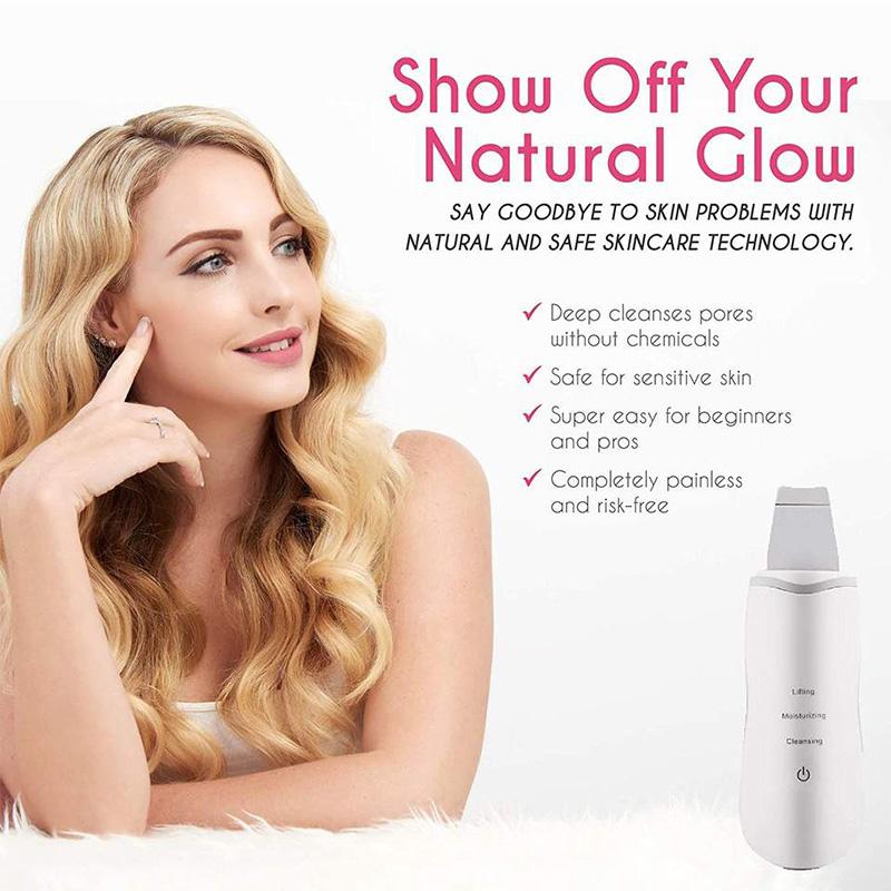 Electric Ultrasonic Ion Facial Cleanser Blackhead Remover Deep Pore Cleaner Skin Scrubber Peeling Scrub Commercial