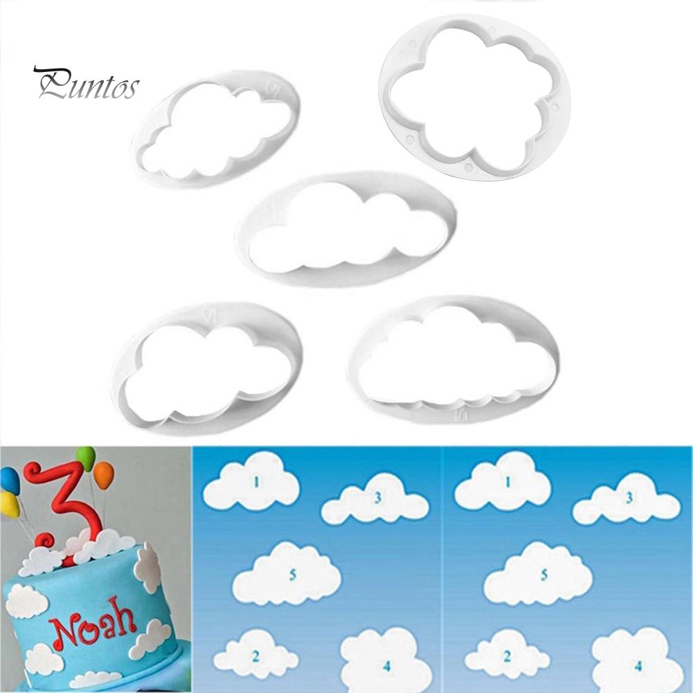 Puntos DIY 5 Stücke Wolke Kuchen Cookie Keks Cutter Fondant Form Dekorieren Backwerkzeug