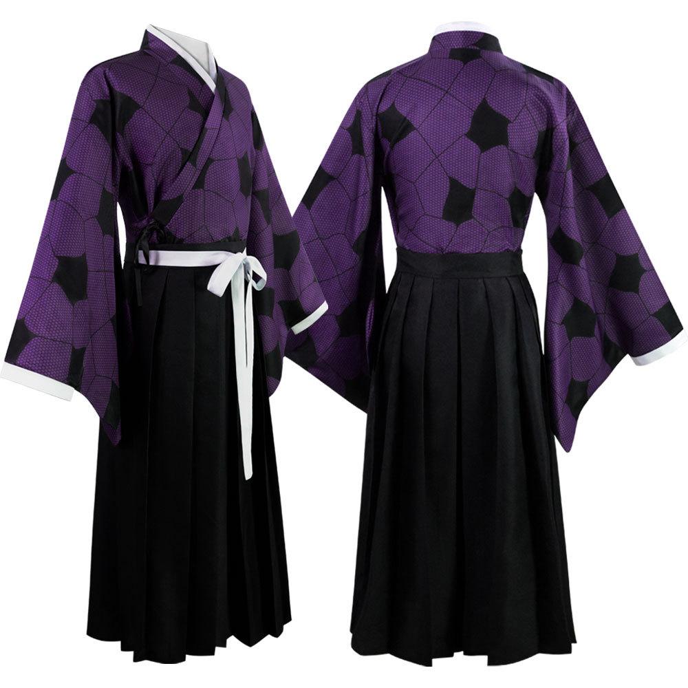 Japan Cartoon Comics Demon Slayer Upper Moon Kokushibo Cosplay Outfit Kimono Cosplay Stage Performance Costume 0080