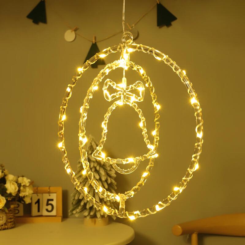 LED Christmas Double Ring Bell String Lights with Remote