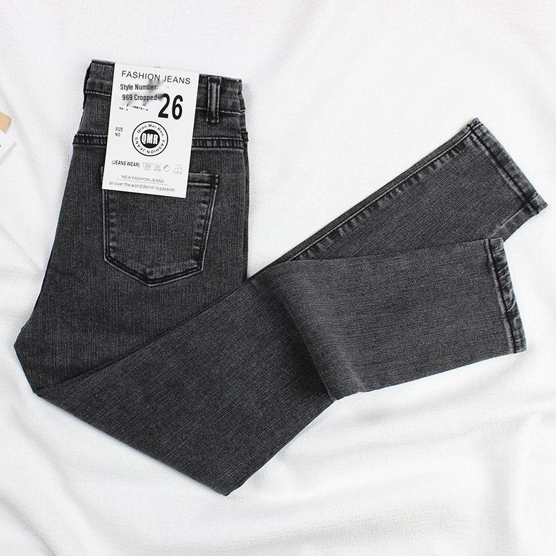 Women s High-Waisted Elastic Denim Jeans, Slim-Fit Pencil Pants for Spring, Autumn, and Winter – Visually Slimming and Versatile. Size 25
