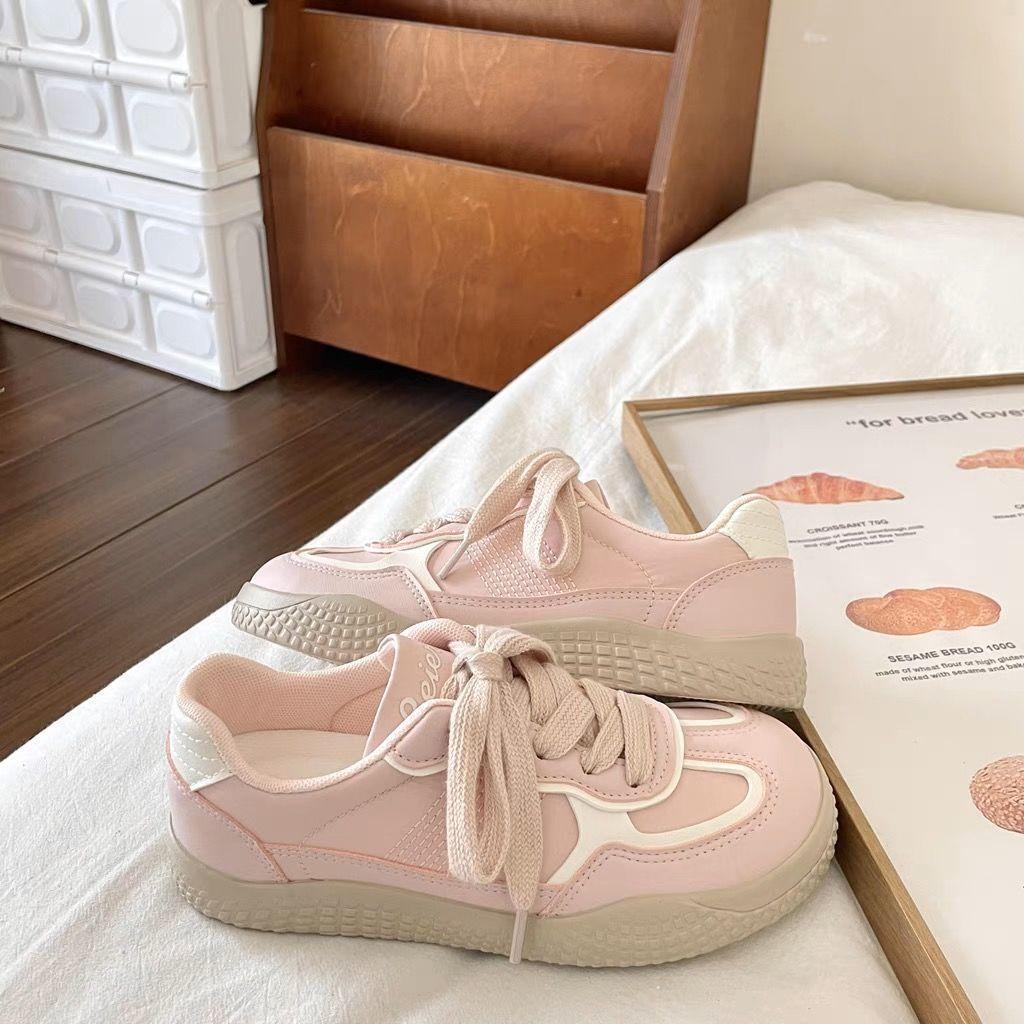 

Высококачественные розовые кеды женские весенне-осенние нишевого дизайна, комбинированные, повседневные, трендовые 40 розовый