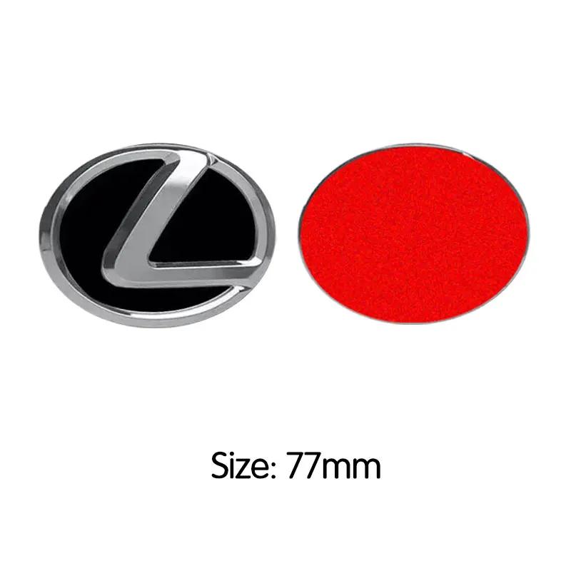Adesivos de metal de alto padrão com processo galvanizado para o logotipo do volante 64mm 77mm para Lexus ES240 ES250 IS250 LX460 RX270 RX300 RX350