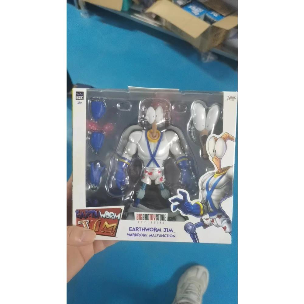 PDNA Earthworm Jim Action Figure Worm Body Psy-Crow Bob The Killer Gold Fish Snot Action Figure Toys 15CM