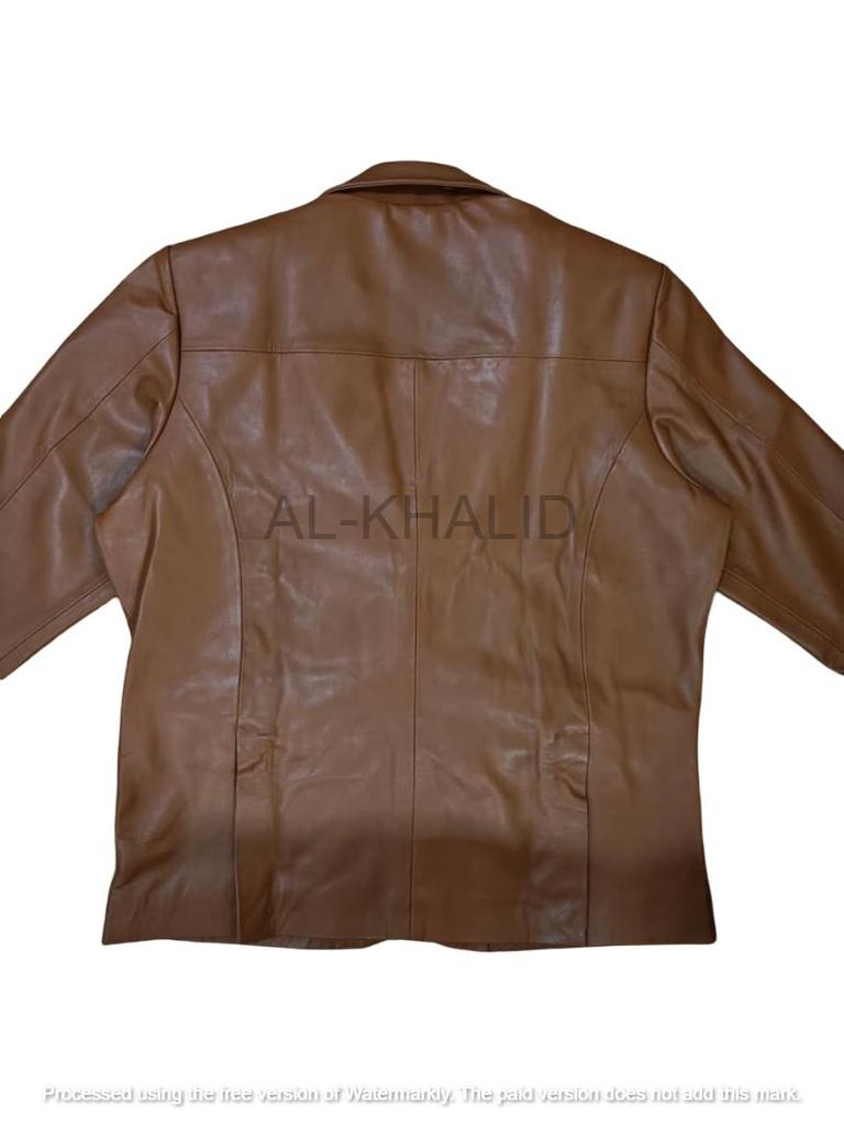 Formális party üzleti kézzel készített barna férfi valódi báránybőr blézerkabát