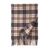 Women's 100% Wool Plaid Scarf - Korean Style, Autumn/Winter 2025, Long Tassel Shawl, Cold-Proof and Warm