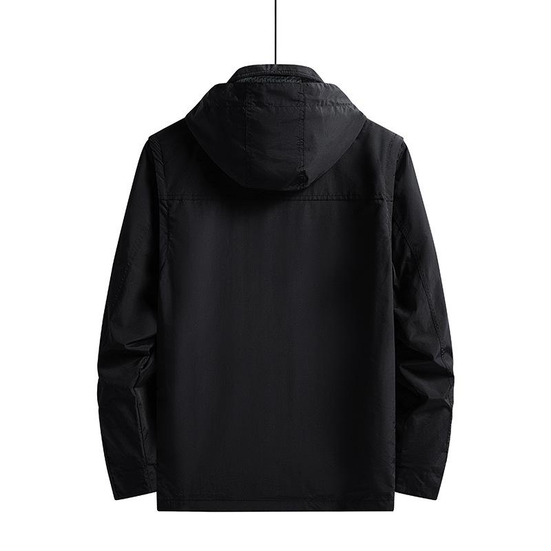 Spring and Autumn Outdoor Jacket Men's Technology Three-proof Windproof Waterproof Multi-pocket Removable Sleeve Tooling Jacket
