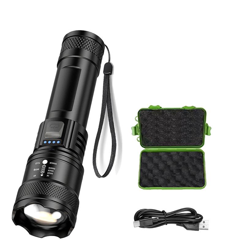 Super Bright P50 Flashlight USB Rechargeable LED Long Range Tactical Torch Outdoor Waterproof Emergency Camping Fishing Lantern