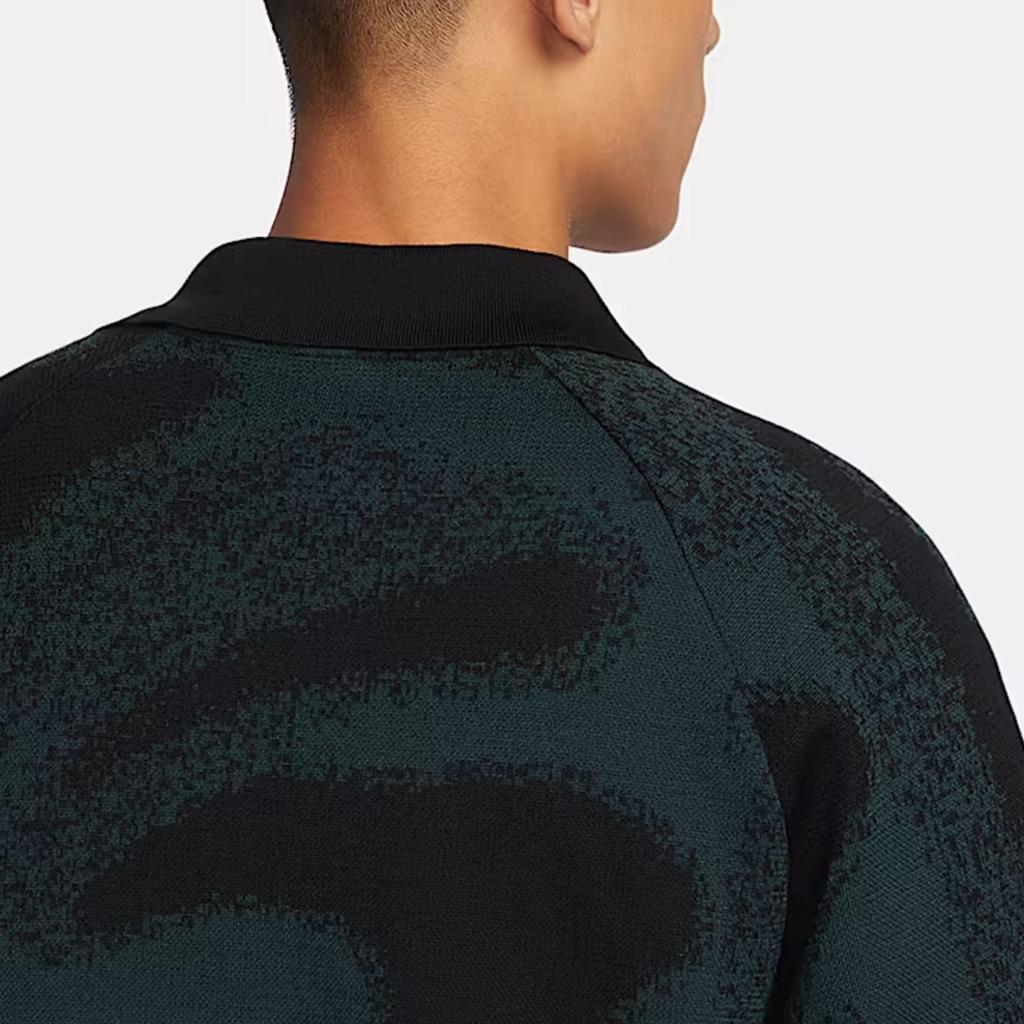 Nike Culture Of Football Logo Embroidered Knit Sweater With Collar Men Tops Deep-Jungle-Green FD7285-323
