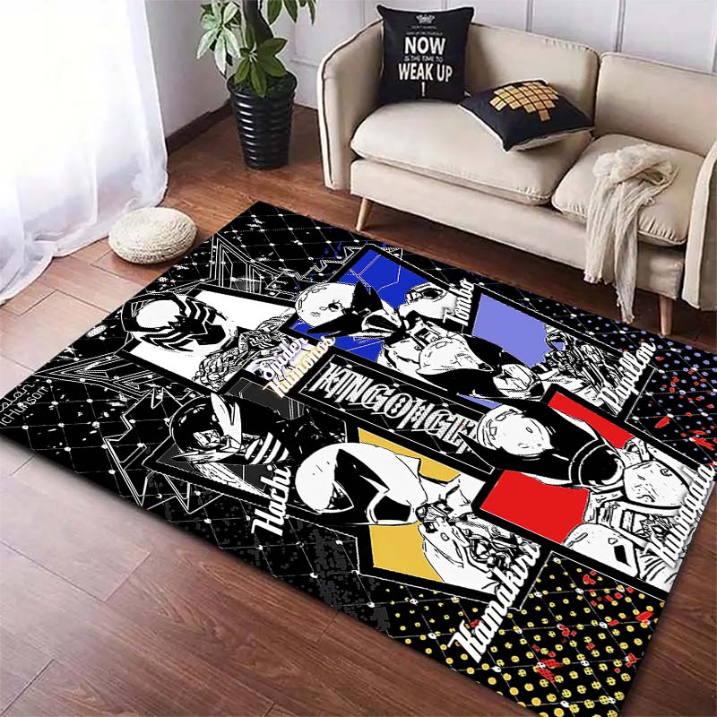 Bedroom, living room, office swivel chair rug, Super Sentai print, home bedroom bedside bathroom mat, housewarming gift.