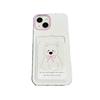 Cute Cartoon Dog Cat Phone Case with Lanyard Card Slot for iPhone 15 14 13 Pro Max Shockproof Cover