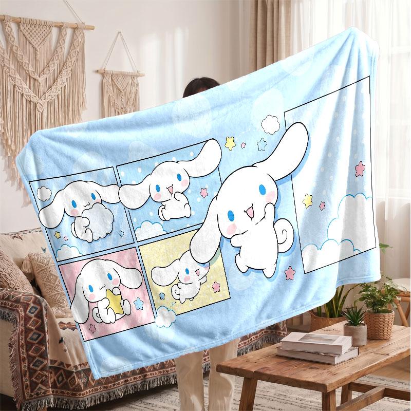 Warm Flannel BlanketCinnamoroll Soft Cozy Throw Blanket for Bedroom Couch