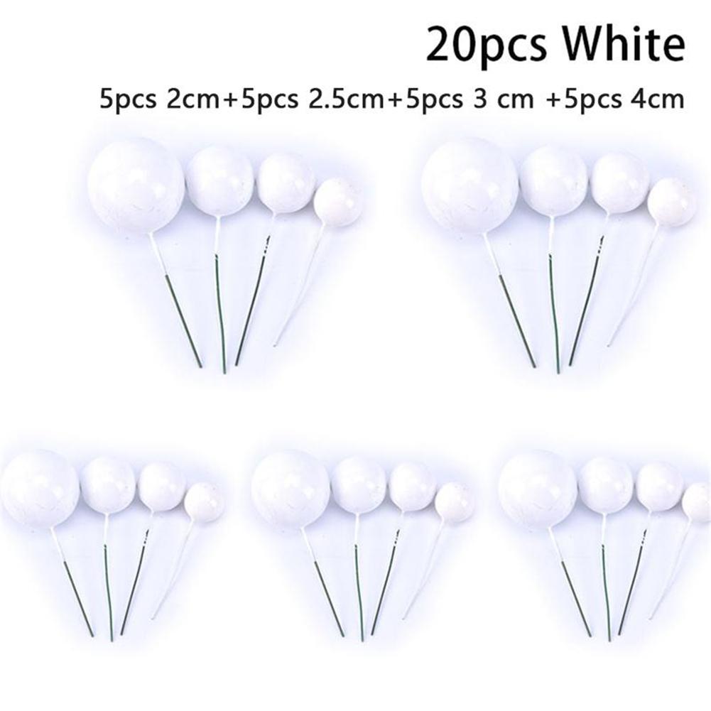 20pcs Golden-Ball Cake Topper Birthday Party-Cupcake Topper For Cake Decor