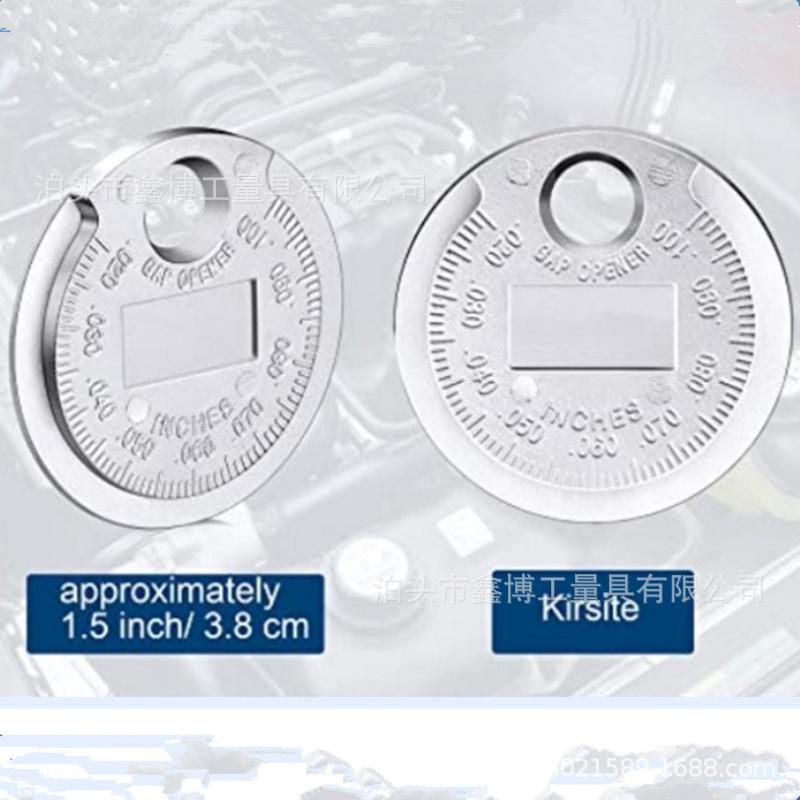 Zinc-Aluminum Alloy Coin Feeler Gauge 0.5-2.5mm / 0.020-1.00" Imperial Spark Plug Gauge