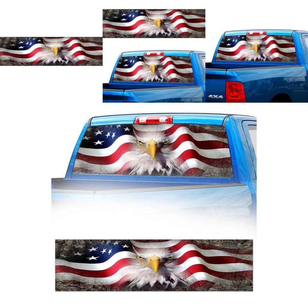Premium Qualität Amerikanische Flagge Adler Fenstertönung Grafik Aufkleber Für Hintere LKW Heckklappe