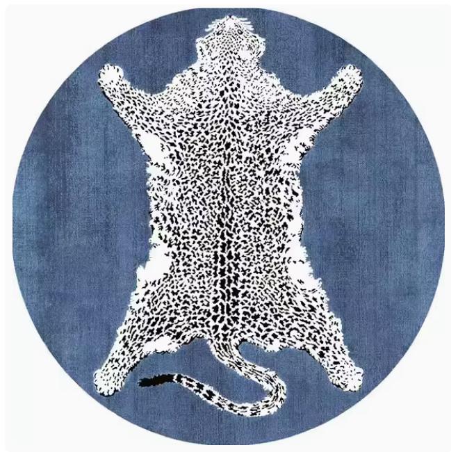 Leopard Print Bedroom Decor Round Rug Fluffy Soft Carpets for Living Room Modern Minimalist Plush Carpet Home Non-slip Floor Mat