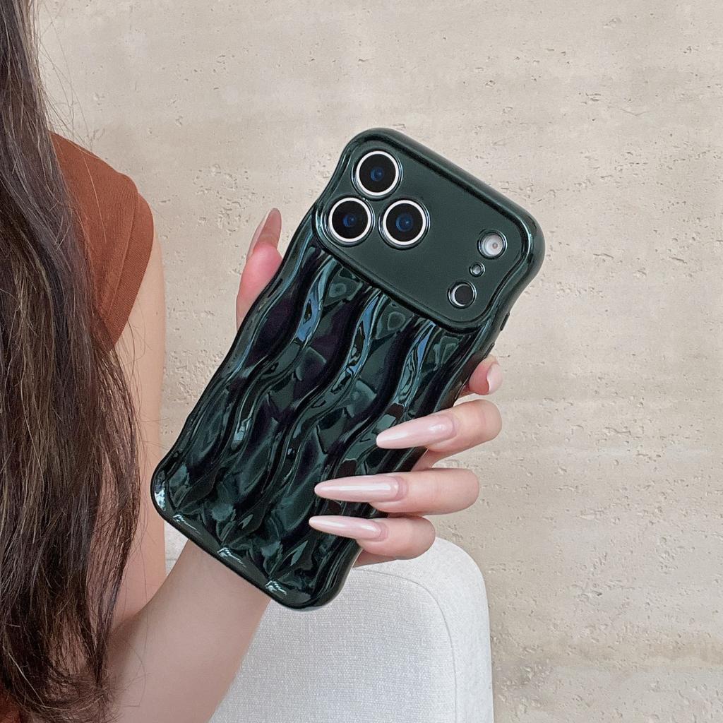ins solid color electroplating advanced sense stripe for iPhone17promax mobile phone case Apple 16 new 14/15