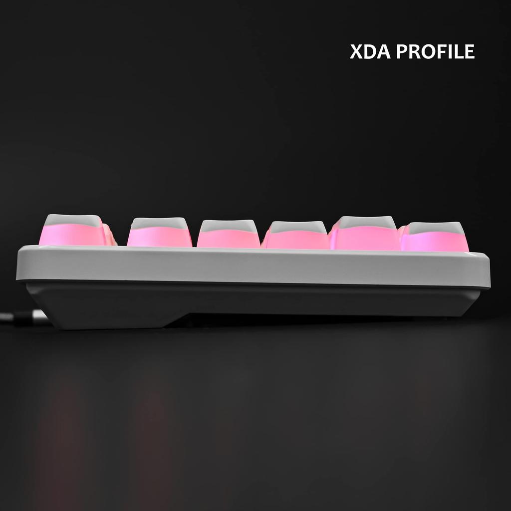Ussixchare 117-Key PBT Printed Keyset, Dual Lens Translucent XDA Contour, ISO and ANSI Layout, Suitable for 61688487104-Key Mechanical Keyboards