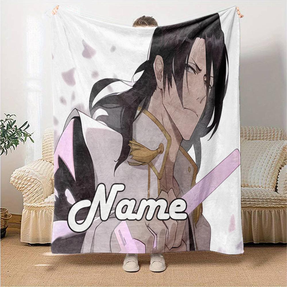 Customiz Name Personality Byakuya Kuchiki (2) Blanket Soft &Warm Sofa Office Bed Travel Lunch Break Blanket, Gift Suitable for All Seasons