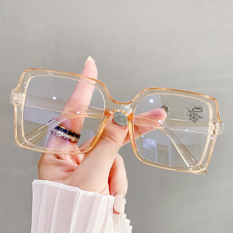 Square Large Frame Anti-Blue Glasses, Female Tide Can Be Matched With Myopia, Black Big Face, Thin