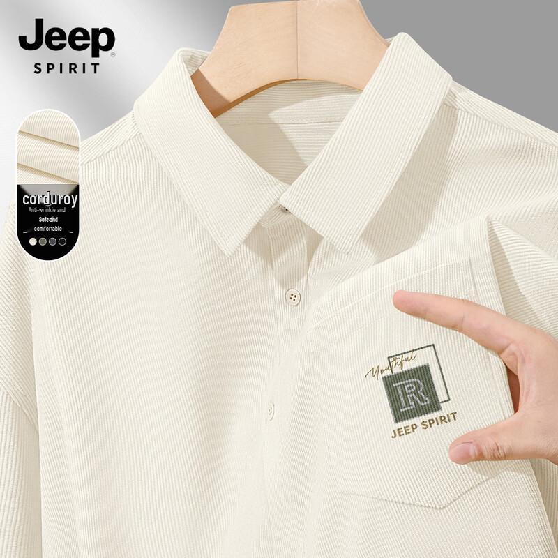 JEEP SPIRIT Men s Corduroy Long-Sleeve Shirt Jacket 2XL