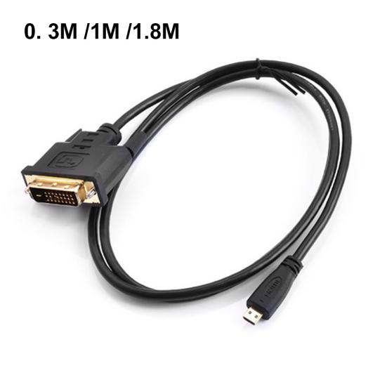 DOONJIEY 0.3/1/1.8m Gold Plated Micro HDMI-compatible To DVI 24+1Pin Adapter Cable for HDTV