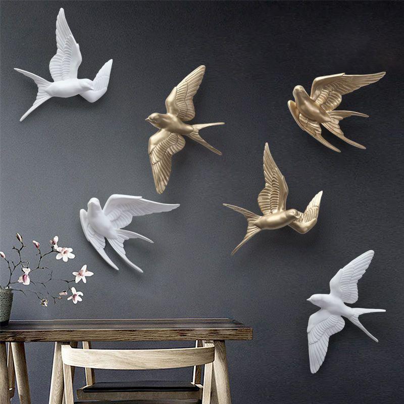 Nordic Creative White Resin Bird Figurines Home Decoration Art Crafts For Living Room Shelves Wedding Party Ornaments