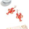 Creative Lobster Earrings Rhinestone Bohemian Dangle Earring Elegant Enamel Stud Earrings  Holiday