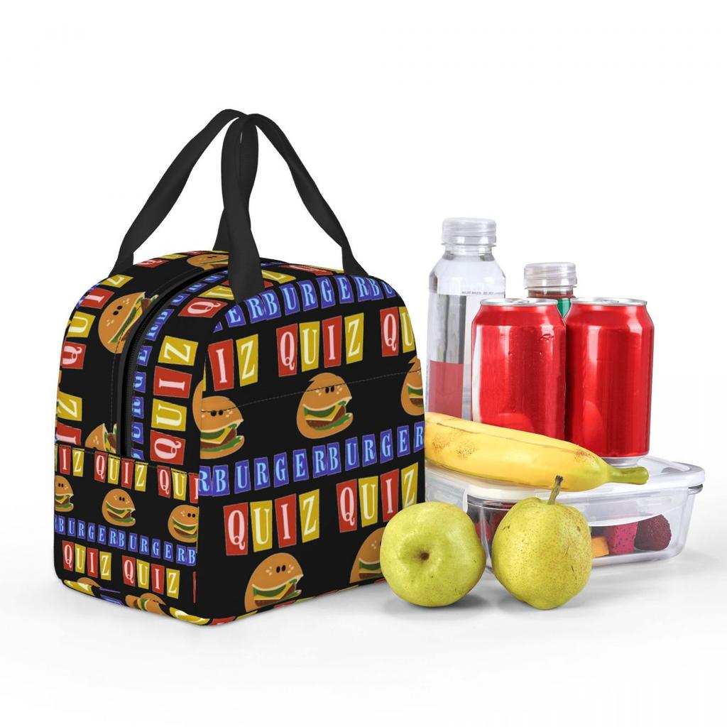 Burger Quizz New Logo Insulated Lunch Bag for Women Office Cooler Thermal Food Box Tote Leakproof Lunch Boxes Container