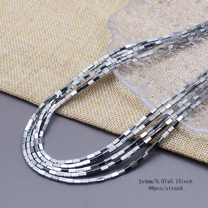 Plating Silver Color Retention Natural Hematite Stone Spacer Loose Beads For Jewelry Making Diy Bracelets Finding