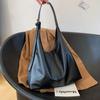 Fashi Large Capacity Vintage Tote Bag Solid Color PU Women's Shoulder Bag Korean Style Handbag Commute Shopping Bag Travel