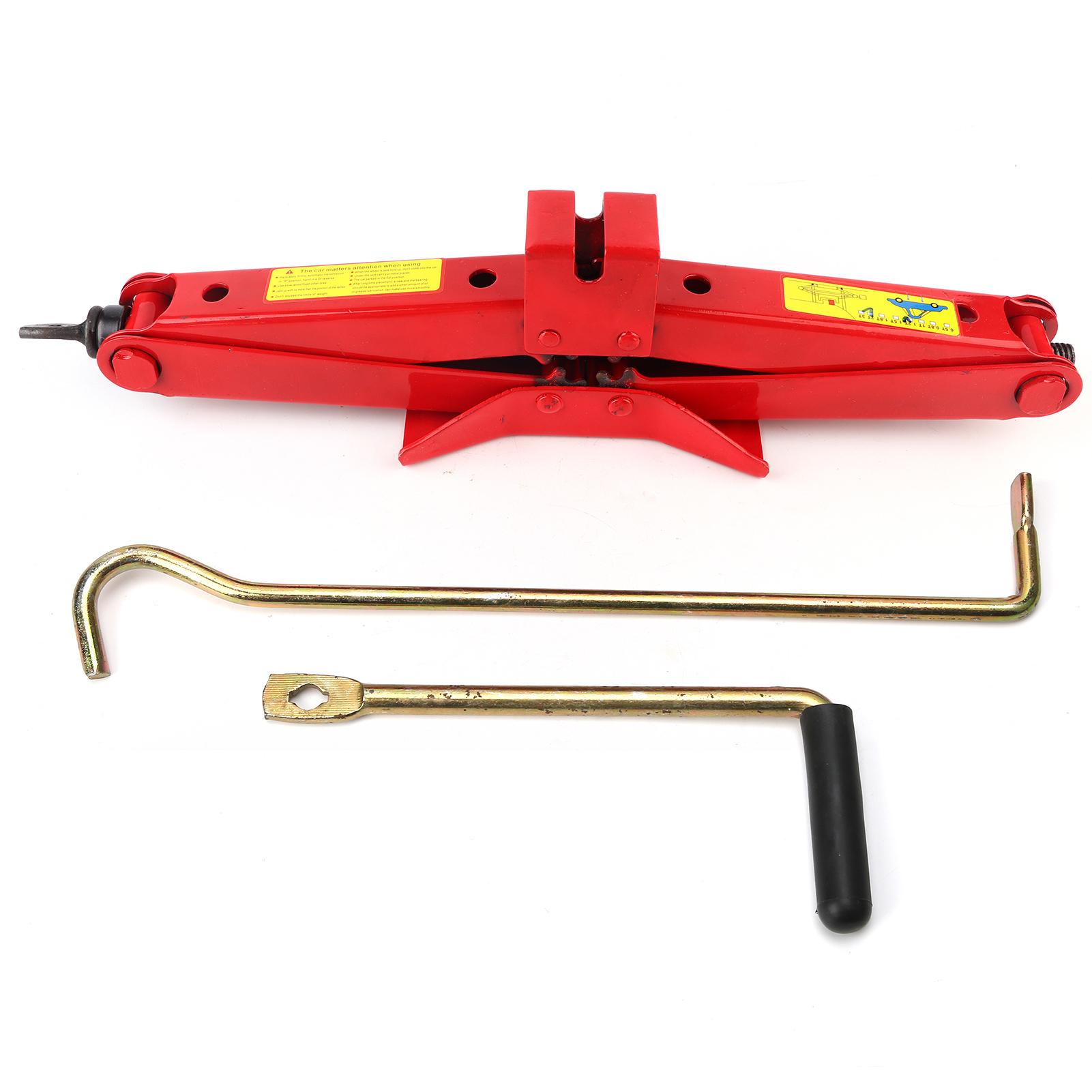

Scissor Jack Professional Car Trunk Tire Iron Handle Lifting Tool Red for Outdoors2T