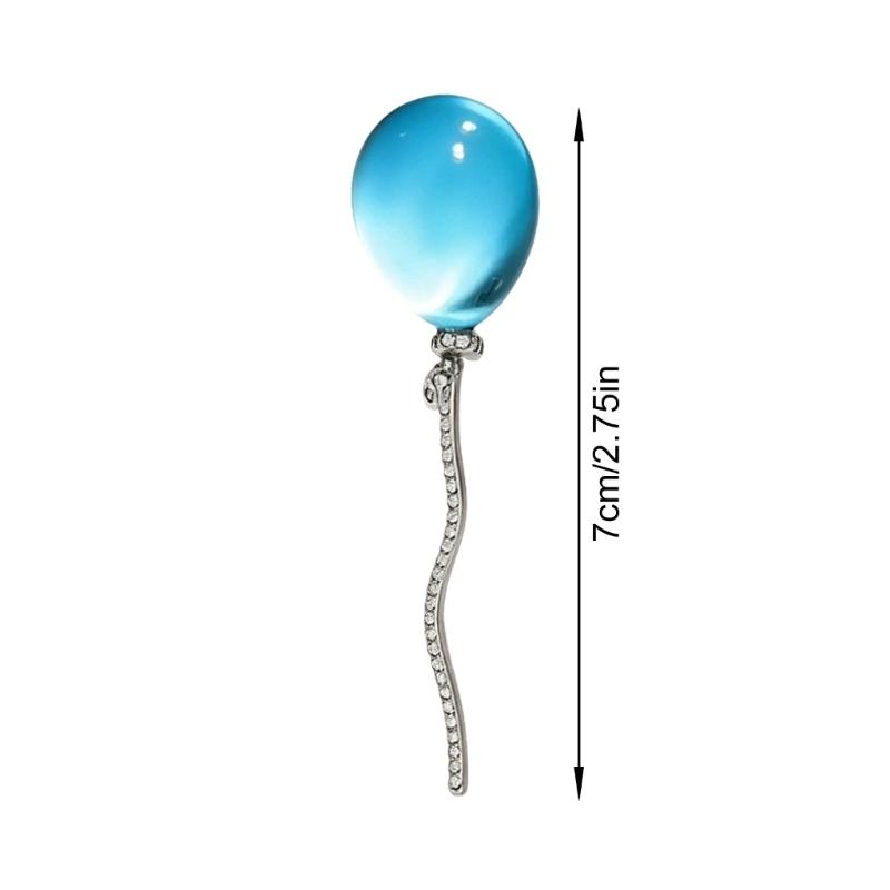 Vintage Balloon Brooch Silver Tone Decorative Pin with Clear Detail, Lightweight Styling Piece for Coats Hat and Shirts