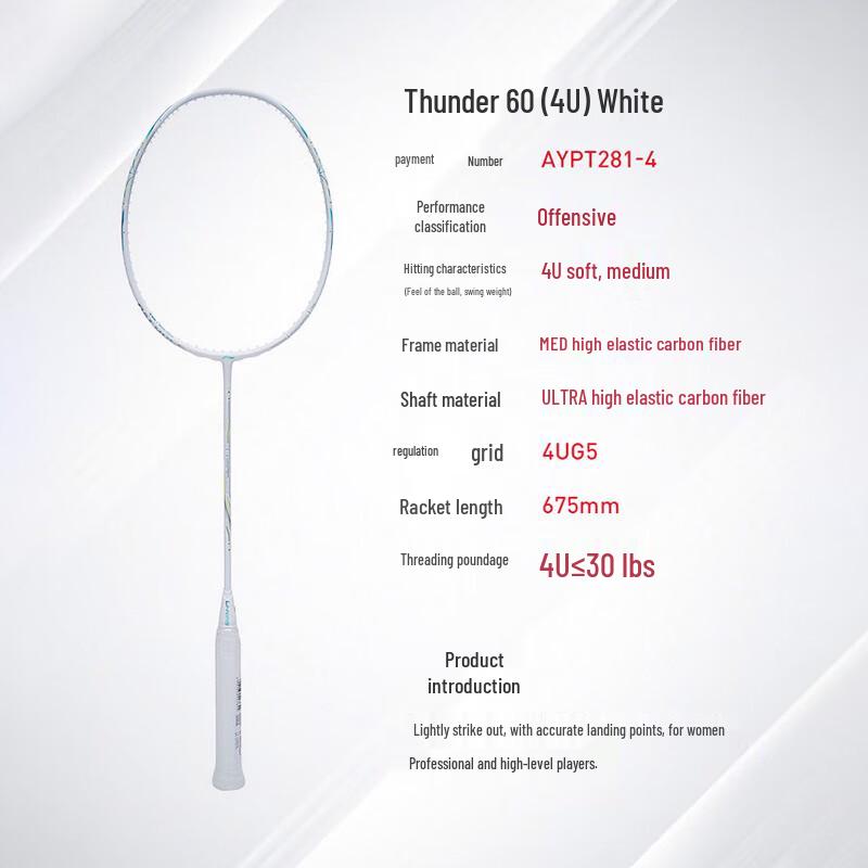 Li-Ning Thunder Series Professional Full Carbon Badminton Racket