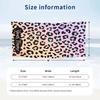 Leopard Ornate Frame Theme Quick Dry Beach Towel Custom Name Text Print Large Sand Resistant Towel Beach Vacation