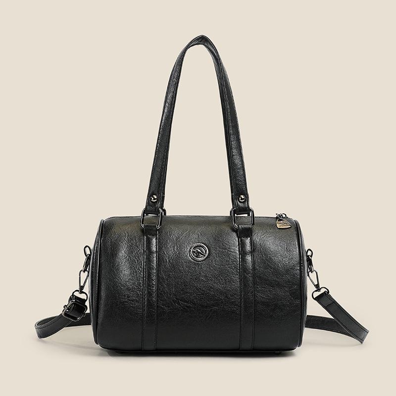 

New Women s Large Capacity Handbag for Going To Work Shoulder Bag with European and American Retro Boston Pillow Bag Feeling